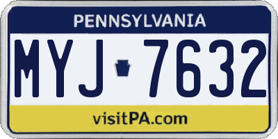 PA license plate MYJ7632