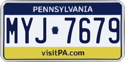 PA license plate MYJ7679