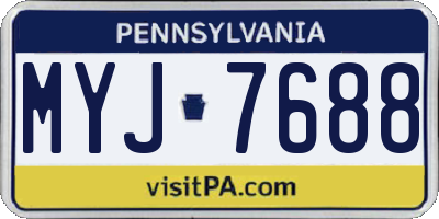 PA license plate MYJ7688