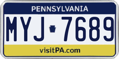 PA license plate MYJ7689