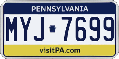 PA license plate MYJ7699