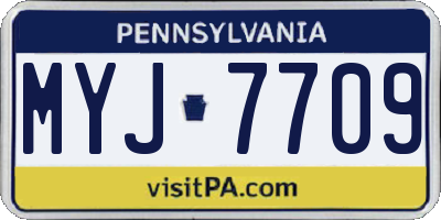 PA license plate MYJ7709