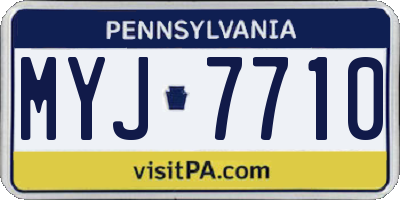 PA license plate MYJ7710