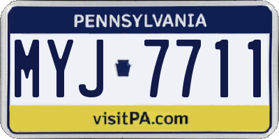 PA license plate MYJ7711
