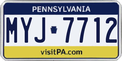 PA license plate MYJ7712