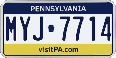 PA license plate MYJ7714