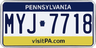 PA license plate MYJ7718