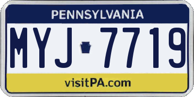PA license plate MYJ7719