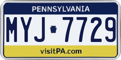 PA license plate MYJ7729
