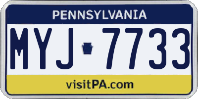 PA license plate MYJ7733