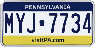 PA license plate MYJ7734