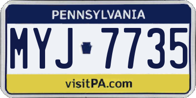 PA license plate MYJ7735
