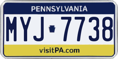 PA license plate MYJ7738