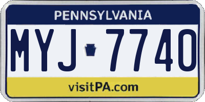 PA license plate MYJ7740