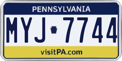 PA license plate MYJ7744