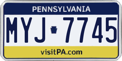 PA license plate MYJ7745