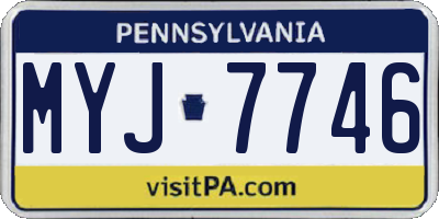 PA license plate MYJ7746
