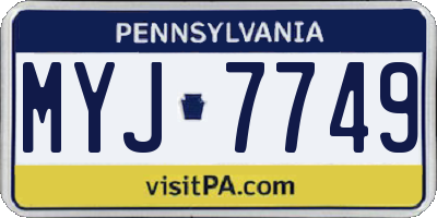PA license plate MYJ7749