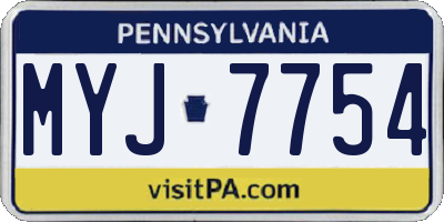 PA license plate MYJ7754