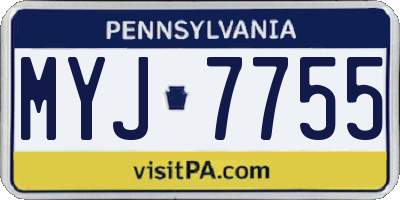 PA license plate MYJ7755