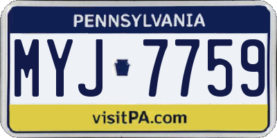 PA license plate MYJ7759