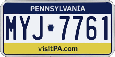 PA license plate MYJ7761