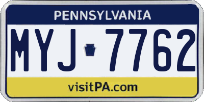 PA license plate MYJ7762