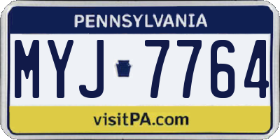 PA license plate MYJ7764
