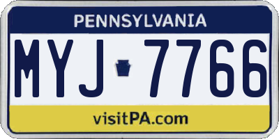 PA license plate MYJ7766