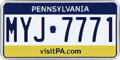 PA license plate MYJ7771