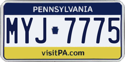PA license plate MYJ7775