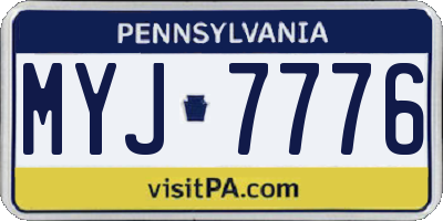 PA license plate MYJ7776