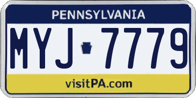 PA license plate MYJ7779