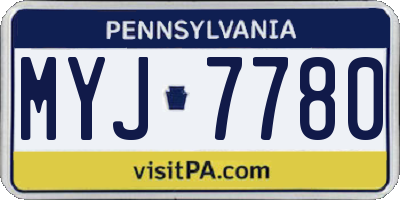 PA license plate MYJ7780