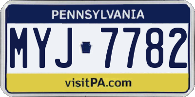 PA license plate MYJ7782