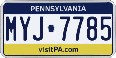PA license plate MYJ7785