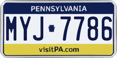 PA license plate MYJ7786