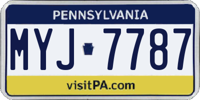 PA license plate MYJ7787