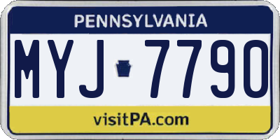 PA license plate MYJ7790
