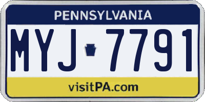 PA license plate MYJ7791
