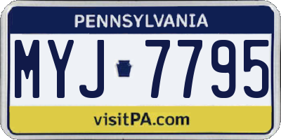 PA license plate MYJ7795