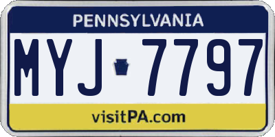 PA license plate MYJ7797