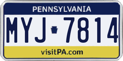 PA license plate MYJ7814