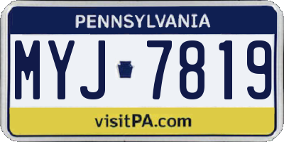 PA license plate MYJ7819