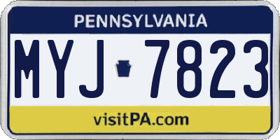 PA license plate MYJ7823