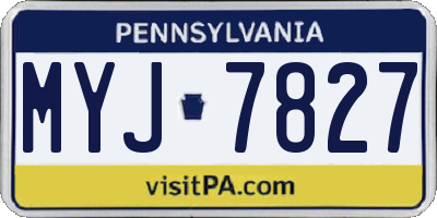 PA license plate MYJ7827