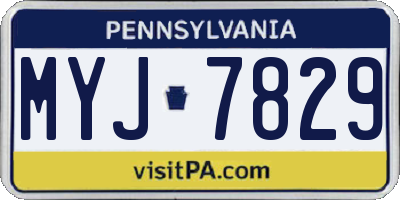 PA license plate MYJ7829