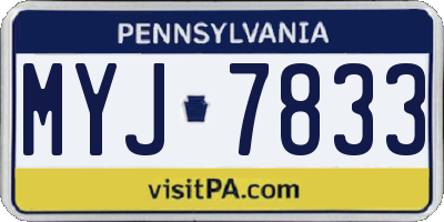 PA license plate MYJ7833
