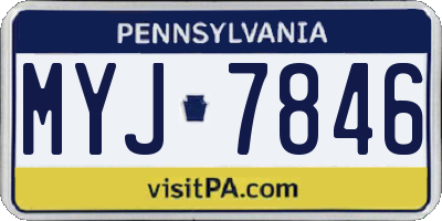 PA license plate MYJ7846