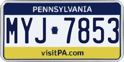PA license plate MYJ7853